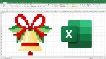 How to create a pixelated Christmas Bell using MS Excel | How to Create Excel Pixel Art | Pixel Art