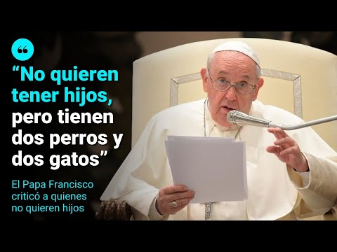 Crítica del Papa Francisco a parejas que “no quieren tener hijos pero tienen dos perros y dos gatos"