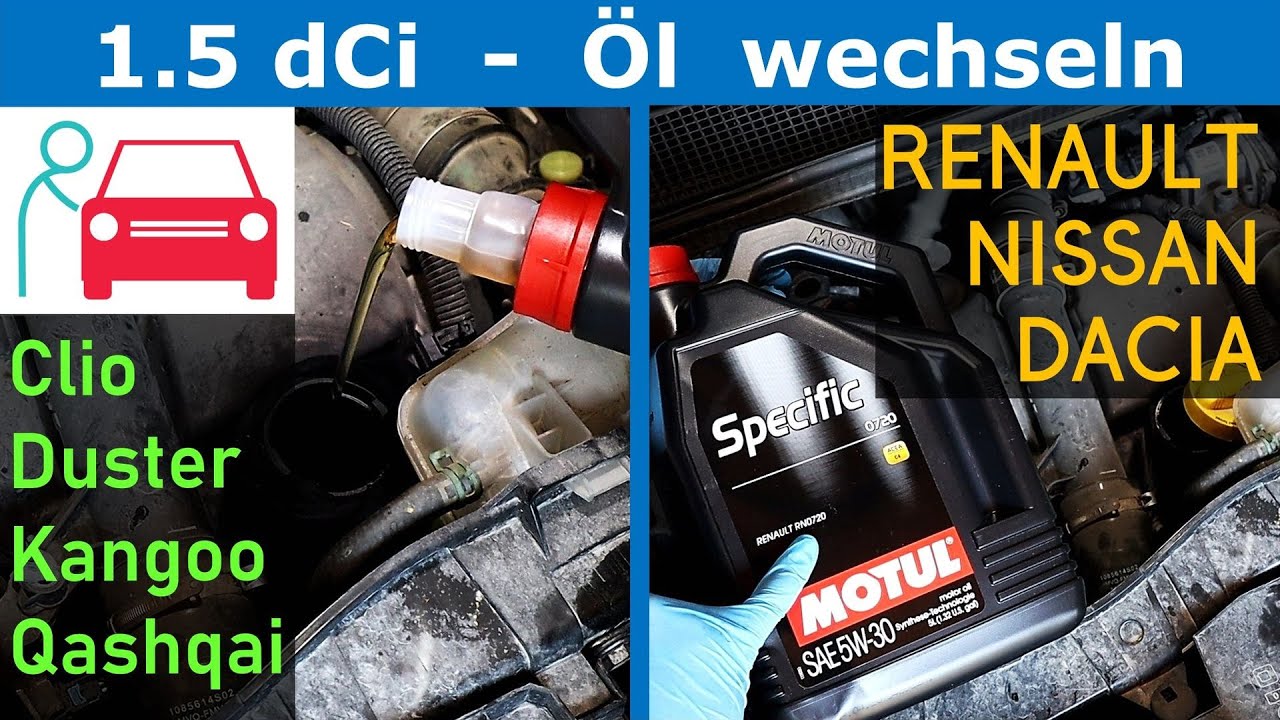 Ölwechsel 1.5 dCi Motor (K9K/OM607) mit Ölfilter - gilt für Renault,  Mercedes Benz, Nissan, Dacia 