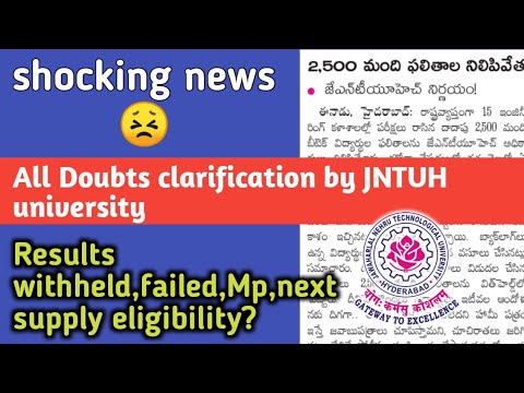 All Doubts clarification by JNTUH | on masscopying Students Results withheld/Mal practice BTECH 2021