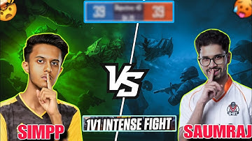 😱SIMPP VS SAUMRAJ 1V1 TDM BATTLE 🥵|  SAUMRAJ SHOKED SIMPP GAMEPLAY 😯| 1V1 INTENSE TDM FIGHT 