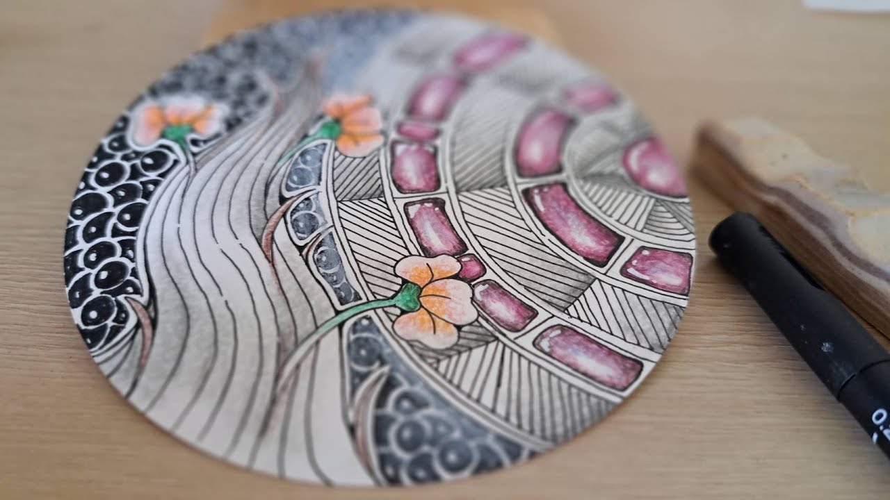 【Zentangle】2024禪繞畫#232||||隨意禪繞.放鬆.舒壓.輕鬆畫. - YouTube
