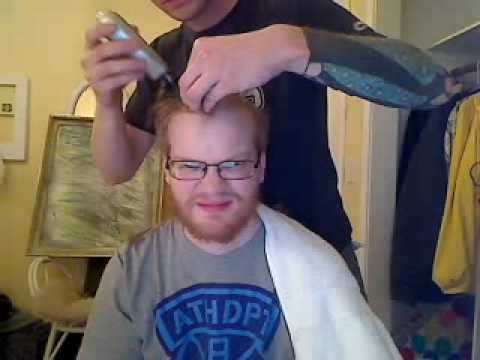 using a beard trimmer on head