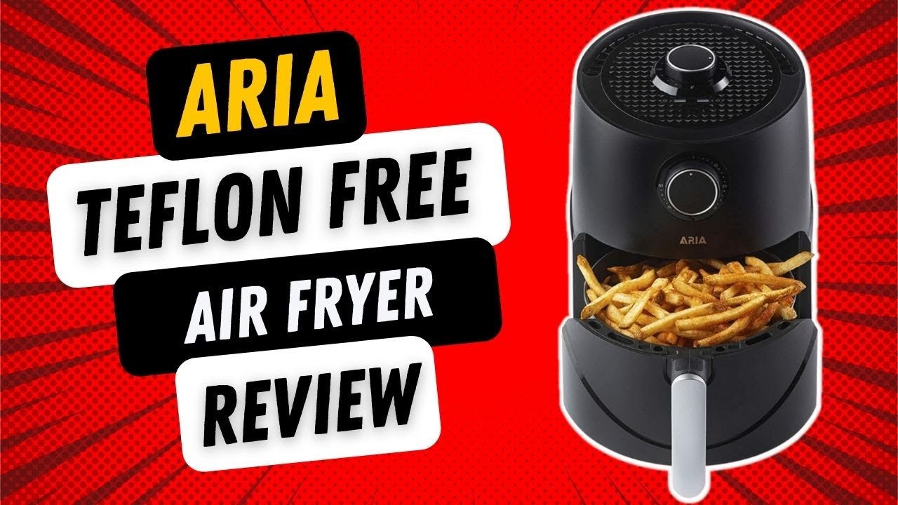 Aria 5 qt. Black Teflon Free Ceramic Air Fryer with Recipe Book