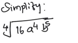 Radicals: Simplify [4]√(16a^4 b^5)