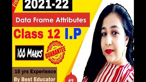 Lesso #9 ( Data Frame Attributes) Complete Course for Class XII I.P. New Session 2022 #cbse #k12