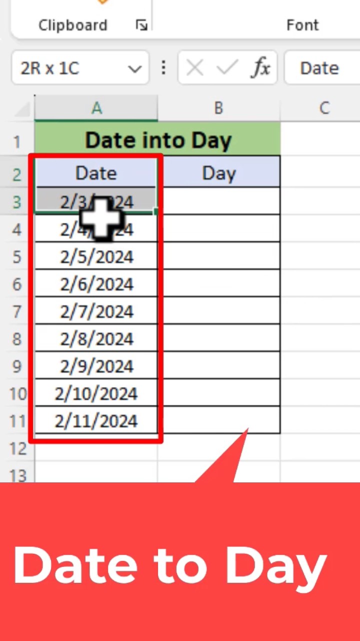 How To Date To Day Converter In Excel shorts YouTube How To Date To Day Converter In Excel shorts YouTube