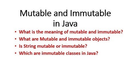 Mutable and Immutable in Java - Theoretical (Hindi)
