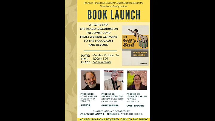 Louis Kaplan, Book Launch: At Wits End: The Deadly Discourse on the Jewish Joke