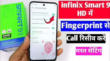 infinix smart 9 HD me fingerprint se call receive kaise kare, answer calls using fingerprint setting