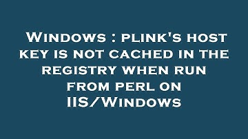 Windows : plink