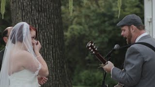 Video thumbnail of "Groom Plays "I'll Follow You Into The Dark" For His Beautiful Bride"