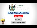 Maths Literacy Grade 10 Exam Paper