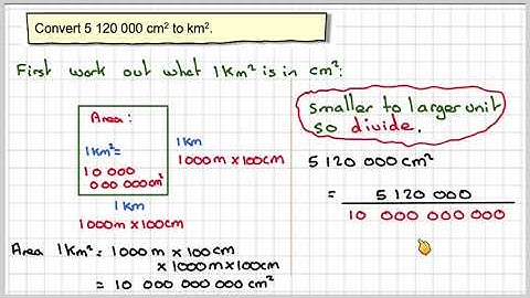 Converting units of area cm squared to km squared