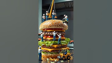 🔥Tiny Workers Build a Giant Burger! 🍔 Hyper-Realistic Macro Animation