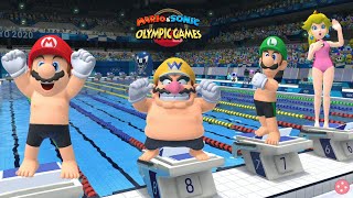 Swimming Hard Gameplay Mario & Sonic At The Olympic Games Tokyo 2020 Swimming Mario Wario Luigi & Mo