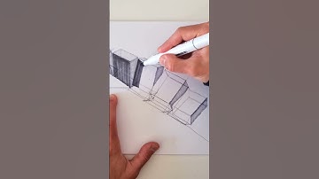 How to Draw a Tilting Cube Step by Step #shorts