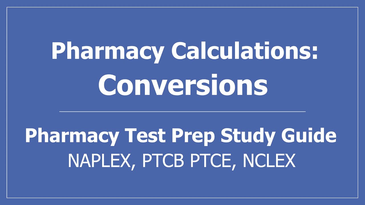 Pharmacy Technician Conversion Chart