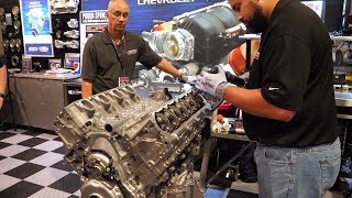 LT2 Motor Assembly by GM Engine Builders at SEMA Supercharged 6.2l V8 C8 Corvette Z06 Crate Motor