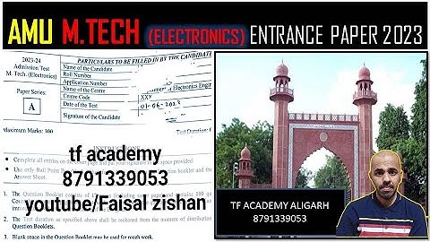AMU M.Tech Electronics question paper 2023 I AMU Mtech Electronics entrance paper 2023