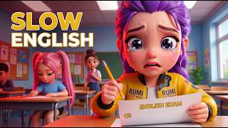 Rumi Was TOO CONFIDENT… 😭 Until She Saw The Exam! | Slow English (Level A2) |