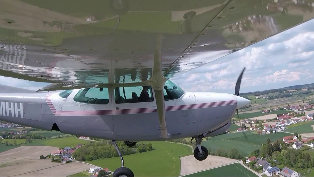 Landing at Landshut, Germany EDML RW07 in a C172RG 180hp