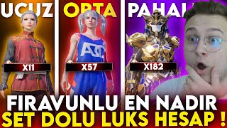 1500 Tl Vs 150,000 Tl Hesap Fi̇ravunlu En Nadi̇r Setler Dolu Aşiri Lüks Hesap Pubg Mobile