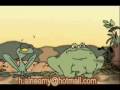 Very funny two frogs fly eating competition cartoon