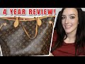 LOUIS VUITTON NEVERFULL MM REVIEW [4 YEAR UPDATE] 🙊 WEAR & TEAR, WHAT FITS, MOD SHOTS!