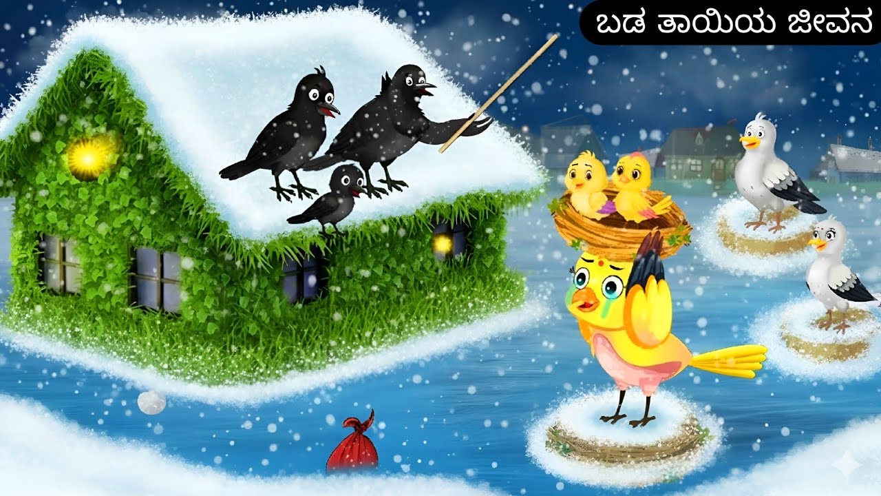 ಬಡ ತಾಯಿಯ ಜೀವನ | Kannada Birds Stories | Kannada Moral Stories | Kannada Cartoon Stories