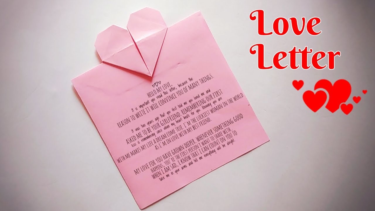 How to make love letter card  Origami heart shape love letter