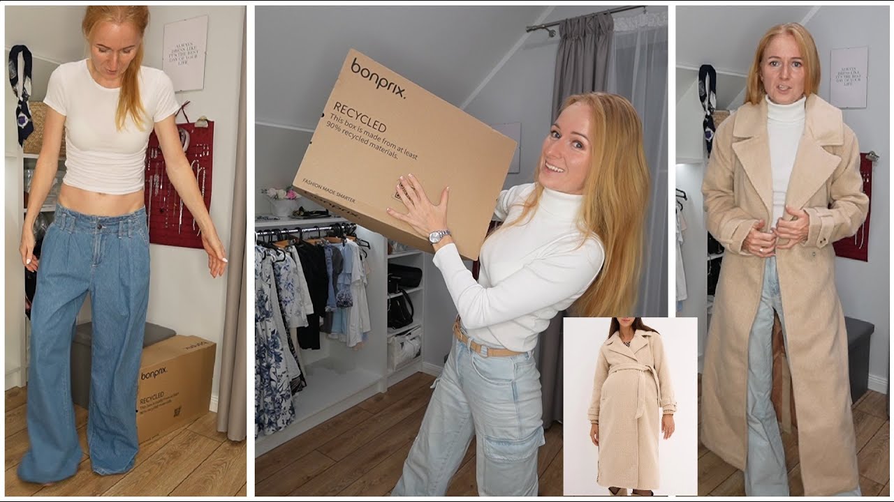 BONPRIX - OCZEKIWANIA VS. RZECZYWISTOŚĆ 😱 PŁASZCZ CIĄŻOWY NA ZIMĘ | SZEROKIE JEANSY