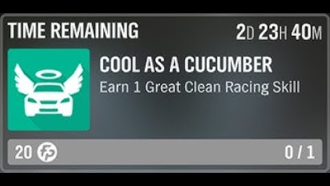 Forza Horizon 4 Daily Challenges: COOL AS A CUCUMBER Earn 1 Great Clean Racing Skill