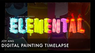 Adventure Time Title Card Painting Process - Elemental