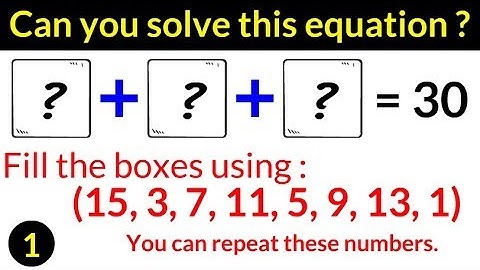 (Video # 1) Can You Solve This Equation Puzzle ? Math Puzzle To Test Your IQ