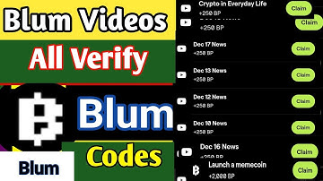 Blum All videos verify codes | Blum video verify code | Blum video all Codes | Blum verify code