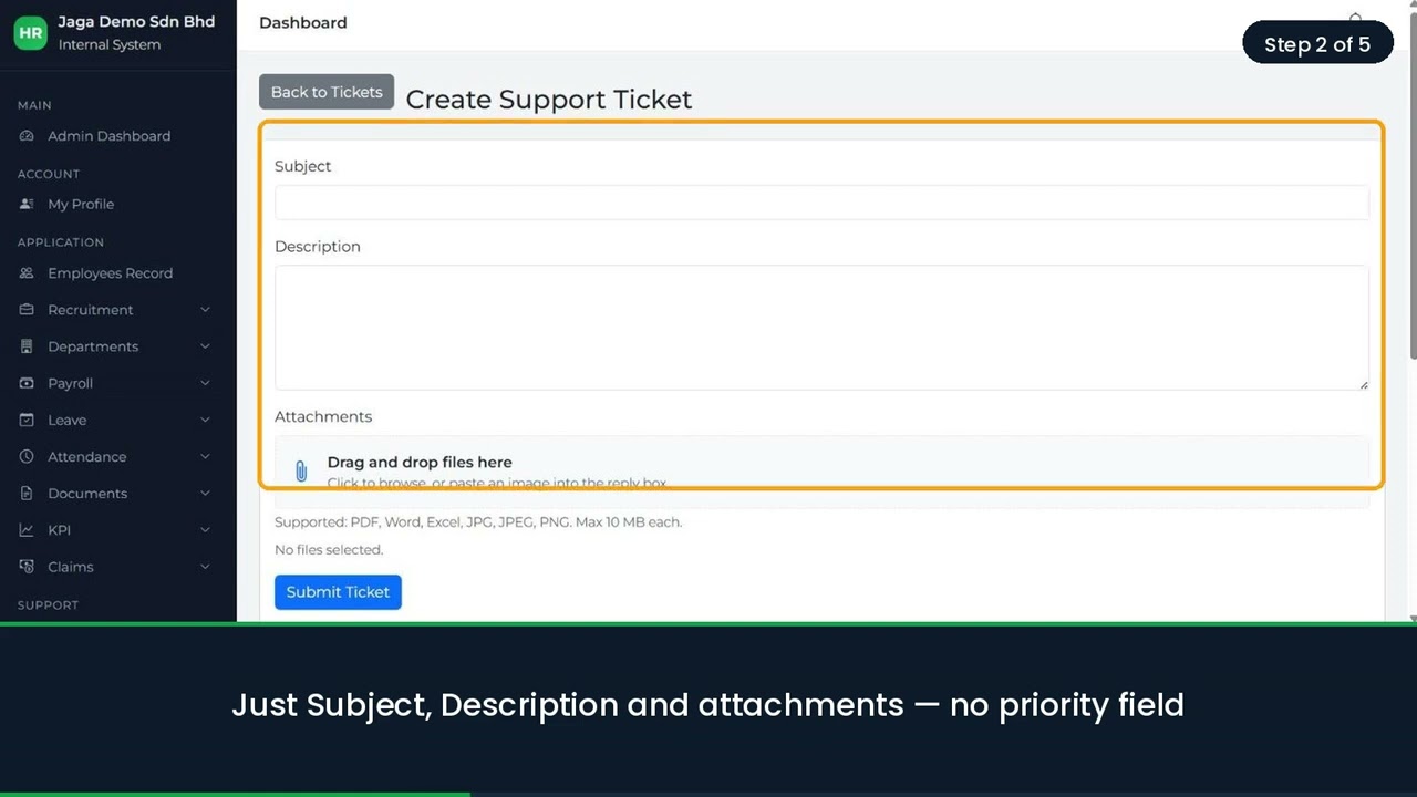 Raising a Support Ticket