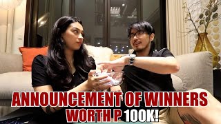 ANNOUNCEMENT OF WINNERS WORTH 100K FROM ZEINAB HARAKE AND WILBERT TOLENTINO ❤❤❤❤❤