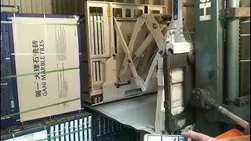 Loading Marble Tiles Into Container Use Heli Forklift Pull Push Attachments