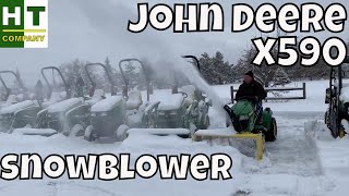 John Deere X590 Snow Blower in ACTION.