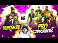 Vincenzo vs Pro Subscribers || 1 vs 6 🤯 - Garena Free Fire