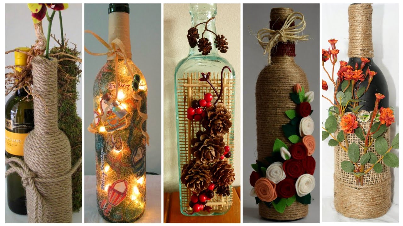 Very Easy & Creative DIY Bottle Decoration Ideas | Rustic Jute & Fairy Light Home Décor🌲