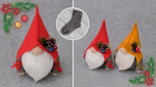 Гном из носка БЕЗ ШИТЬЯ! Очень легко и быстро!🎅🎄❄️NO-SEW Sock Gnome! Easy and quick!