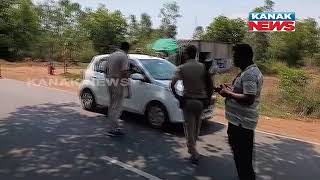 Police Conducting Vehicle Checking In Athagarh Ahead Of Elections