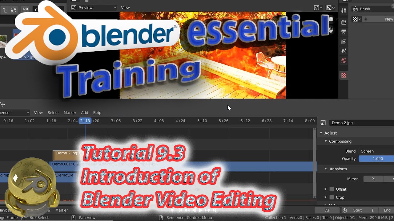 9.3 Video Editing in Blender || Blender Essential Training || Full ...