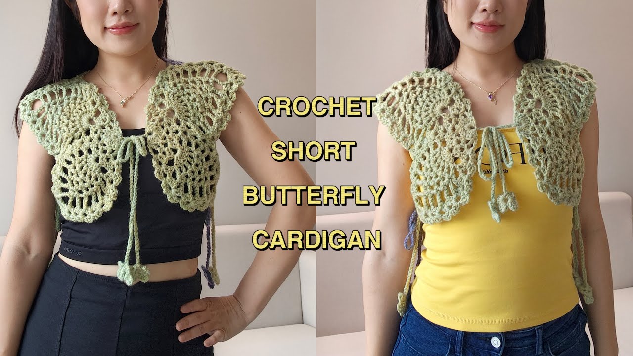 Crochet Short Butterfly Cardigan Tutorial | Stey by Step | Beginner Friendly