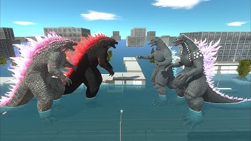 Evolved Godzilla x Dark Itself vs ModTT Godzilla - Animal Revolt Battle Simulator