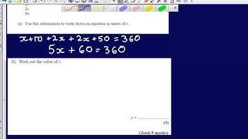 Expressions and Equations (angles) - Question 9 2008 Edexcel GCSE Maths Calculator Paper Solution