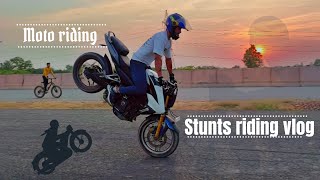 STUNT 🏍️ RIDING VLOG WITH @Sachinstunts_