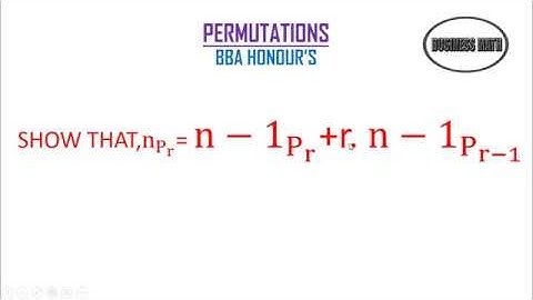 Business Math Tutorials || permutations part-1 || BBA honour